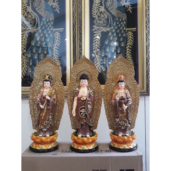 Tây Phương/ Ta Bà Tam Thánh đứng 38cm