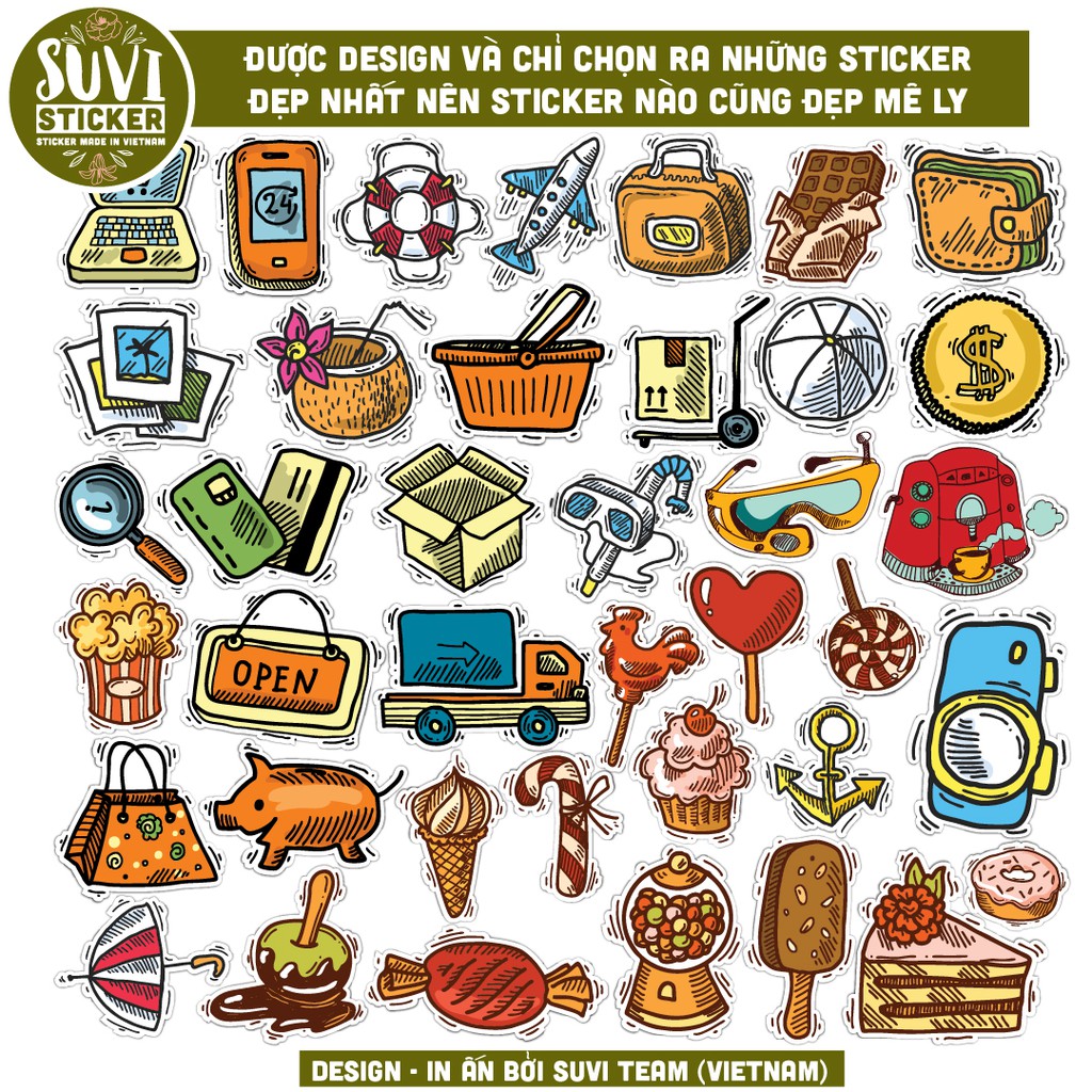 Sticker Cổ Điển chống nước sticker dán laptop, điện thoại, đàn guitar, mũ bảo hiểm, vali. MSP: V13