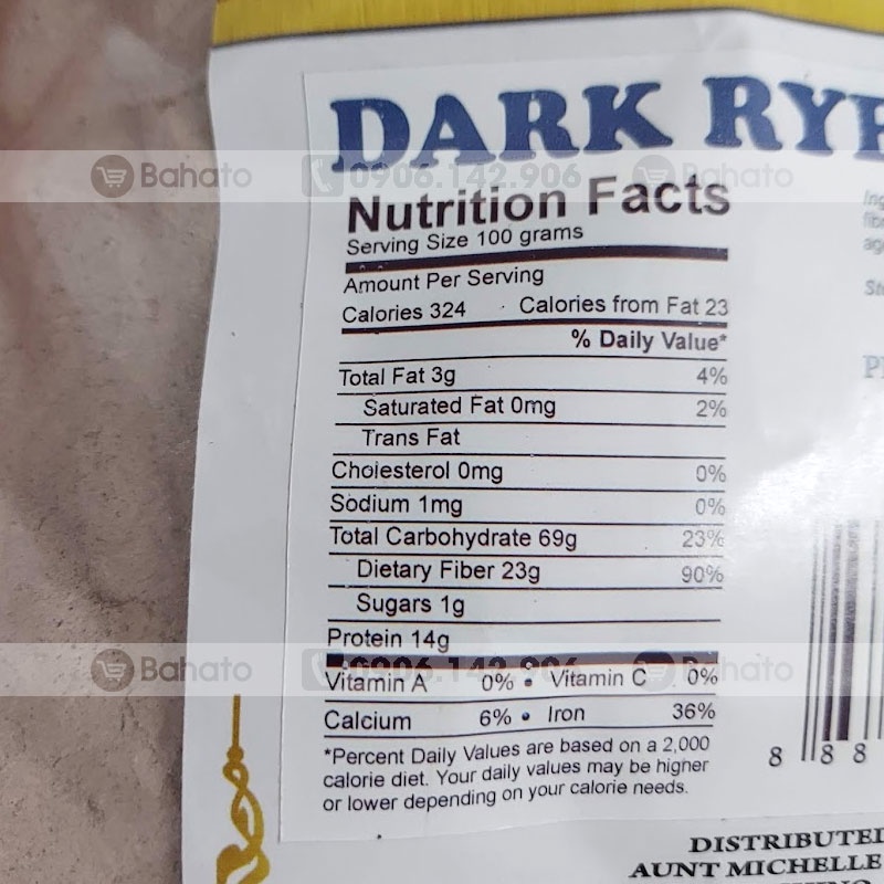 Bột mì đen nguyên cám  Aunt Michelle gói 1kg