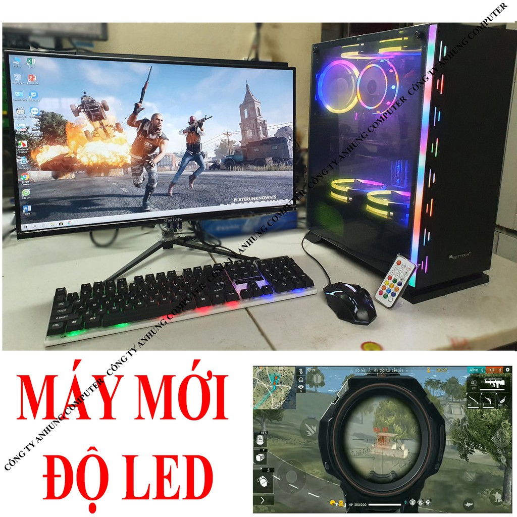 [GAME ĐỘ LED] Bộ máy tính để bàn MỚI pc chơi game màn 24 cong intel i5 6400 ram DDR4 mới nhất siêu nhanh siêu mượt