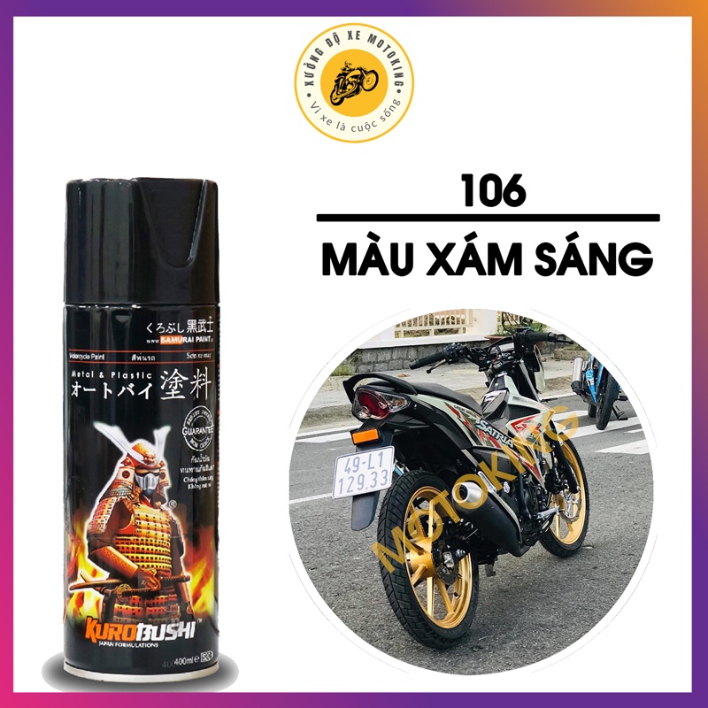 Combo sơn Samurai màu xám sáng 106 loại 2K chuẩn quy trình độ bền màu tới 5 năm 2K04 - 102 - 106 - 2K01