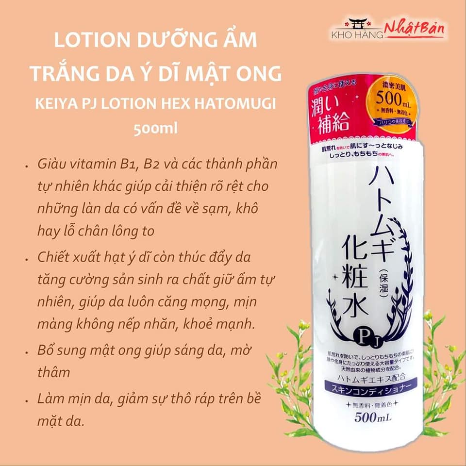 Nước Hoa Hồng Ý Dĩ Mật Ong Nhật Bản 500ml