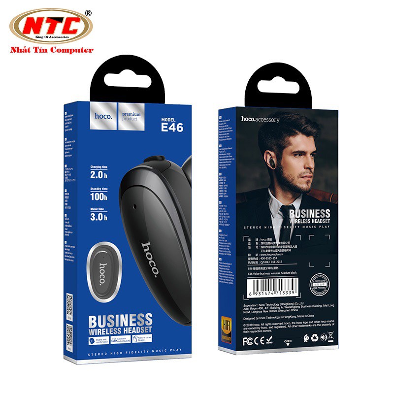 Tai nghe bluetooth mini Hoco E46 Voice BT V4.2 WT (tai phải) - Hãng phân phối chính thức