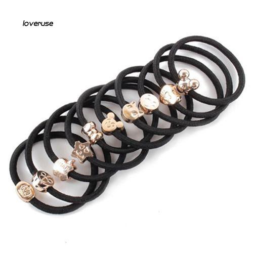 Set 10 dây cột tóc co giãn dễ thương cho bé gái