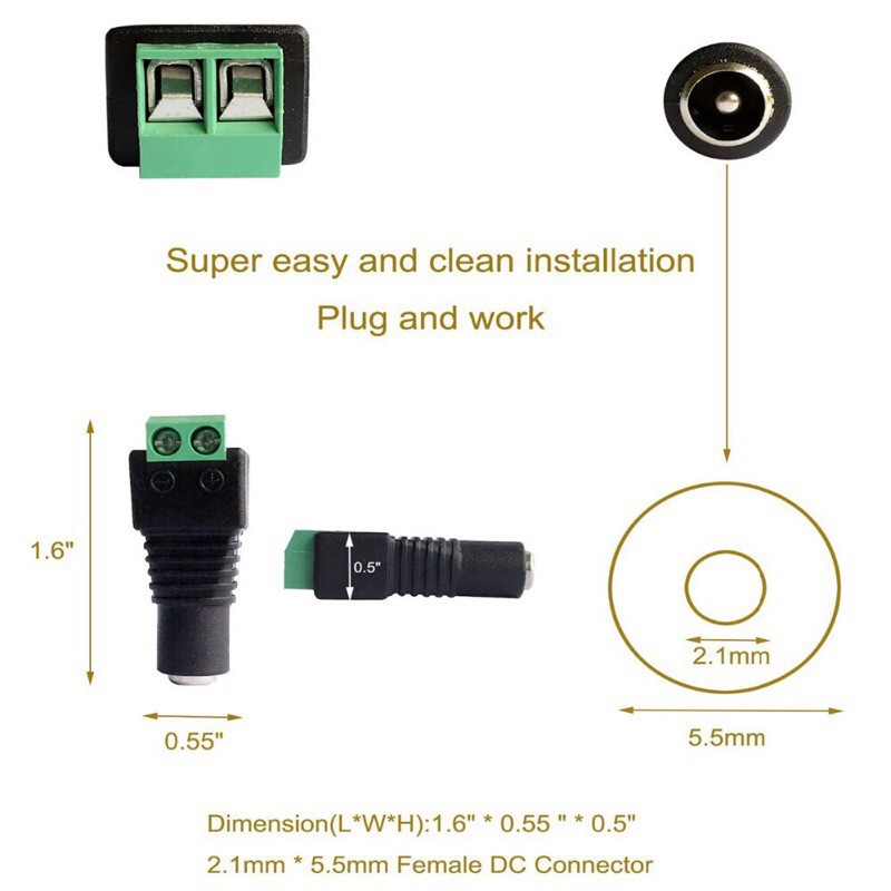 1 cặp giắc nối nhanh 5.5mm