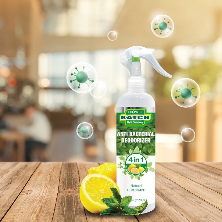 Xịt khử mùi diệt khuẩn dung dịch vệ sinh nhà cửa xe hơi 4 trong 1 AROMATE hương chanh bạc hà 220ml chính hãng Taiwan Hub