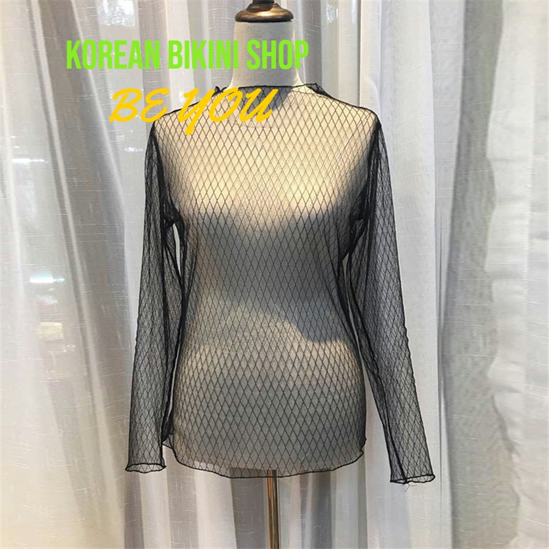 Áo lưới xuyên thấu tay dài quyến rũ dành cho nữ | BigBuy360 - bigbuy360.vn