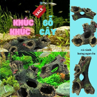 Khúc cây trang trí bể cá , khúc gỗ trang trí hồ thủy sinh | Ống cây trang trí - hang trú cho tôm, hang tôm