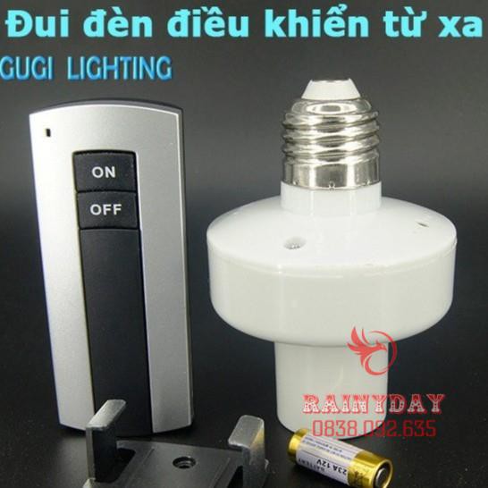 [Hàng Cao Cấp - 1 Đổi 1] Đui đèn điều khiển từ xa thông minh xoáy e27 chuôi có kèm remote bằng sóng RF xuyên tường .