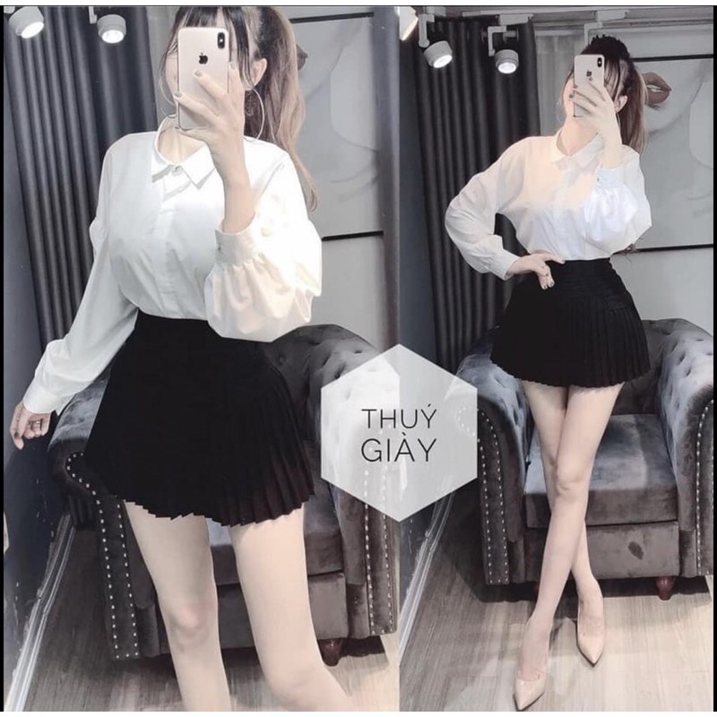 CHÂN VÁY XẾP LY NẮP TÚI