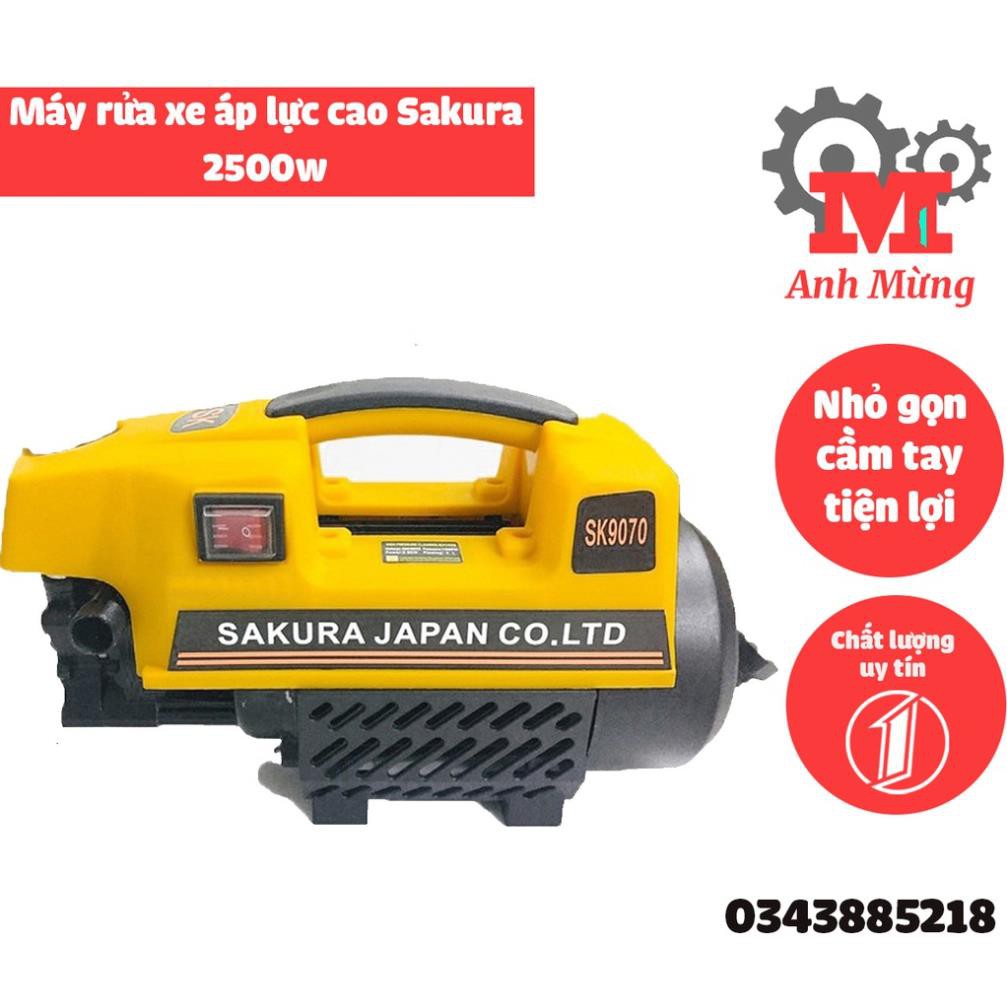 Máy rửa xe Sakura nhật bản dây 15m 2,5kw tặng cần nối súng dài