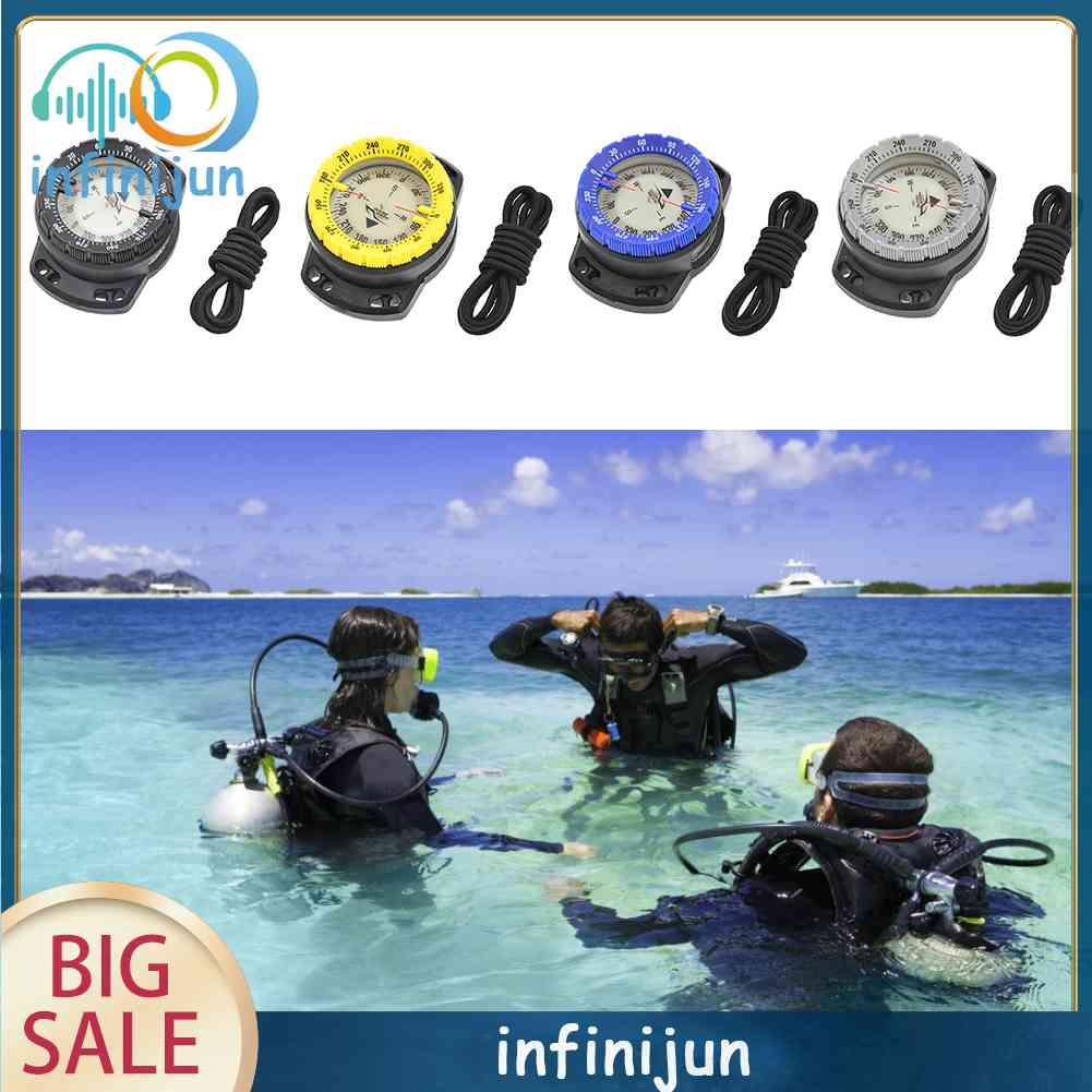 Đồng Hồ La Bàn Dạ Quang Chống Thấm Nước Hỗ Trợ Lặn Biển Cắm Trại Tiện Dụng
