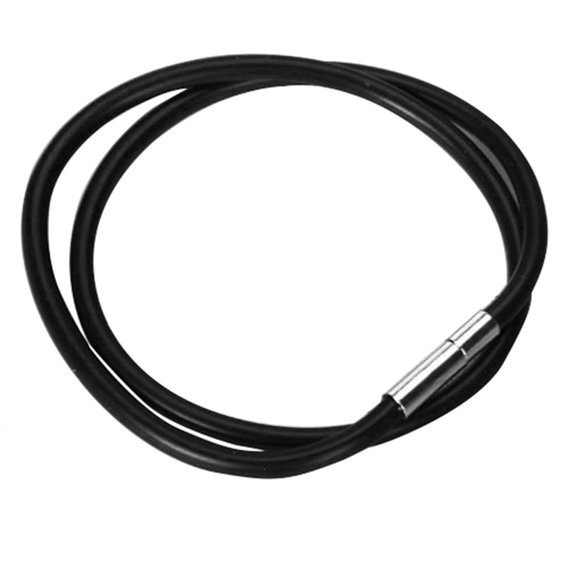 Vòng cổ Cao Su Màu Đen Với Khóa Inox 18-inch 3mm