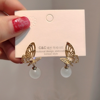 Bông Tai Hình Bướm Đính Đá Zircon Cao Cấp Thời Trang 20201