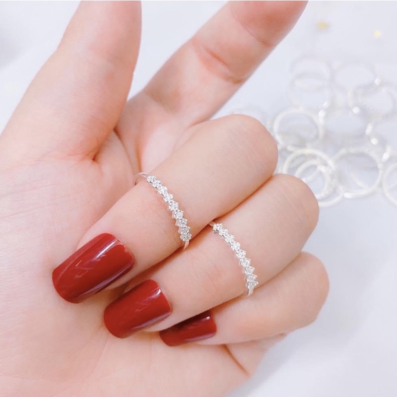 Nhẫn nữ Bạc ta đính đá sáng lấp lánh , sáng bóng , giá rẻ - Vàng Bạc Khải Khải
