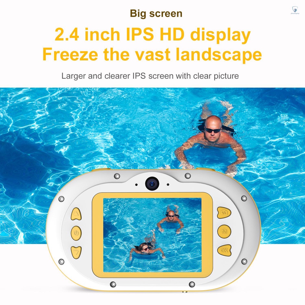 Camera kỹ thuật số chống thấm nước 8MP màn hình 2.4 Inch IPS HD tự hẹn giờ cho trẻ em 5s | BigBuy360 - bigbuy360.vn