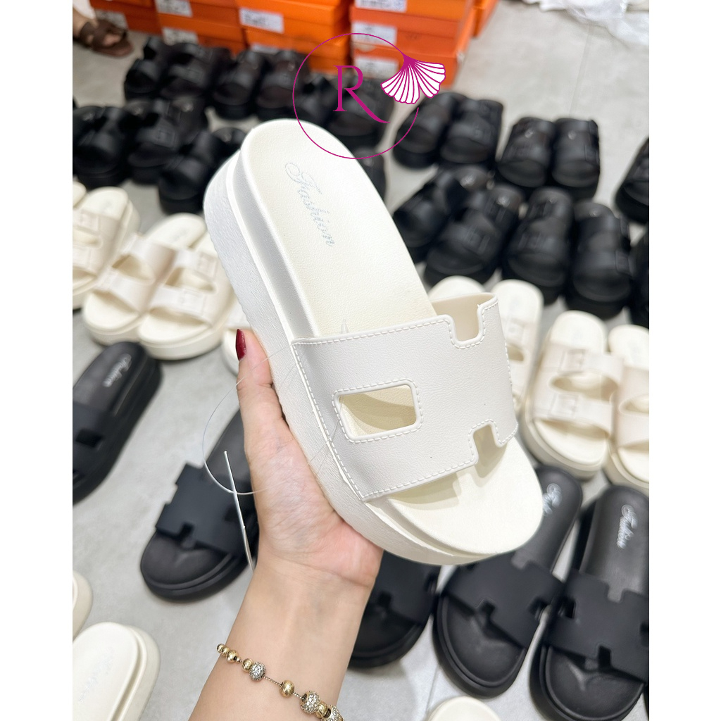 DÉP KIỂU NỮ QUAI NGANG CHỮ H ĐẾ CAO 5CM MỀM MẠI ÊM CHÂN HOTREND - RUBISHOES