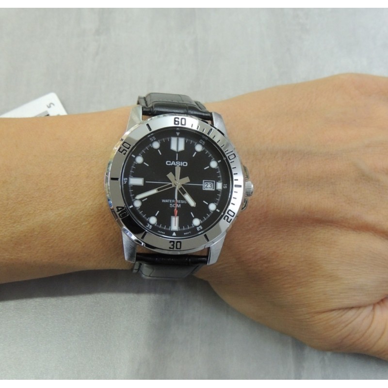 Đồng hồ nam dây da Casio Anh Khuê MTP-VD01L-1EVUDF