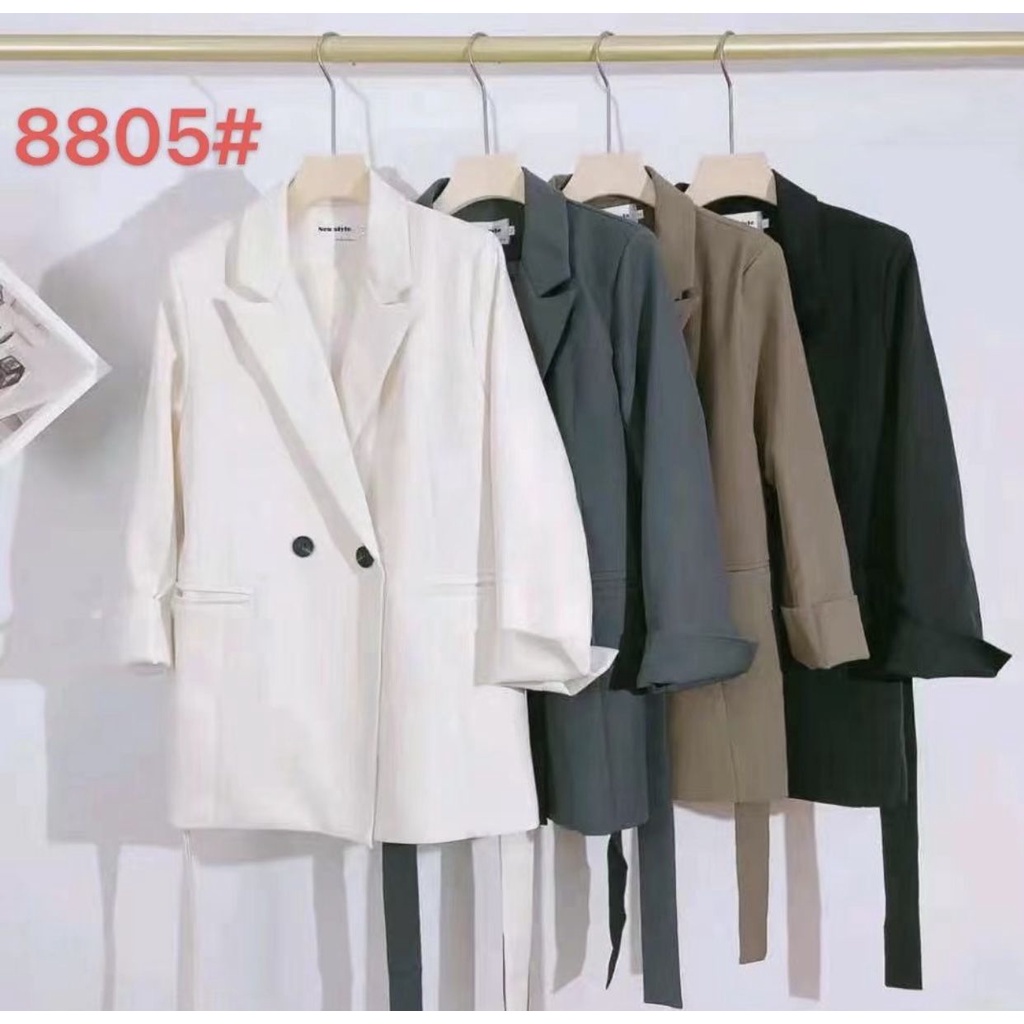 Áo Khoác blazer kèm đai AK-8805, blazer nữ kèm đai