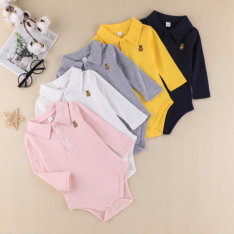 Body bé gái bé trai đồ sơ sinh từ 0 đến 12 tháng Cotton bodysuit liền thân mùa hè dài tay quần áo cho bé trẻ em