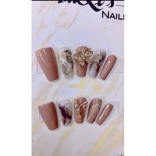 Nail box design vân đá tone tây
