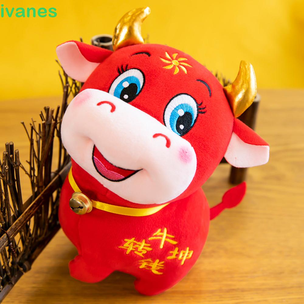 Thú Nhồi Bông Hình Bò Sữa Đỏ 22cm Ngộ Nghĩnh Đáng Yêu