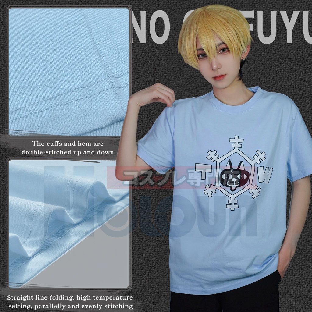 HOLOUN Tokyo Revengers Cosplay Mikey T-Shirt Áo Thun Cotton Xanh Dương Họa Tiết Phim Attack On Titans Thời Trang Halloween Mới