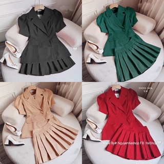 Sét áo vest kèm chân váy dập ly #bigsize 50kg đến 100kg (Kim Ngân)(M/L/XL/XXL)