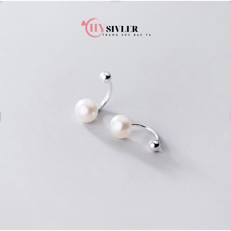 Bông tại bạc ta dạng khoen đính trai đeo được 2 kiểu bông tai nữ bạc ta trai nuôi