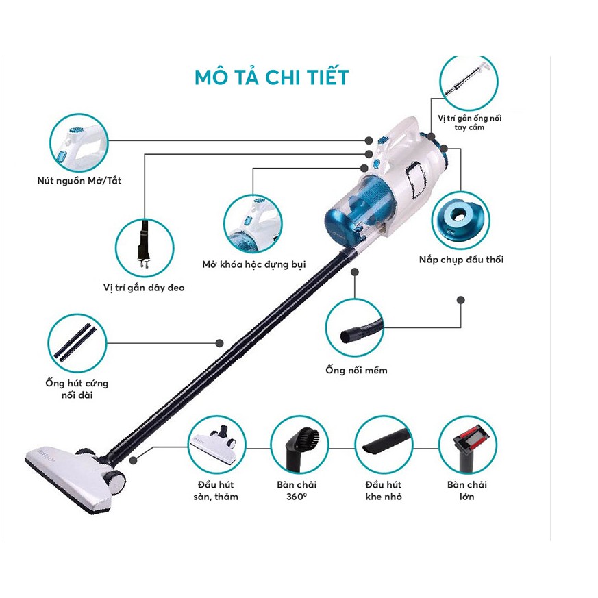 Máy hút bụi cầm tay Votemm Hàn Quốc công nghệ mới lốc xoáy 2 chiều