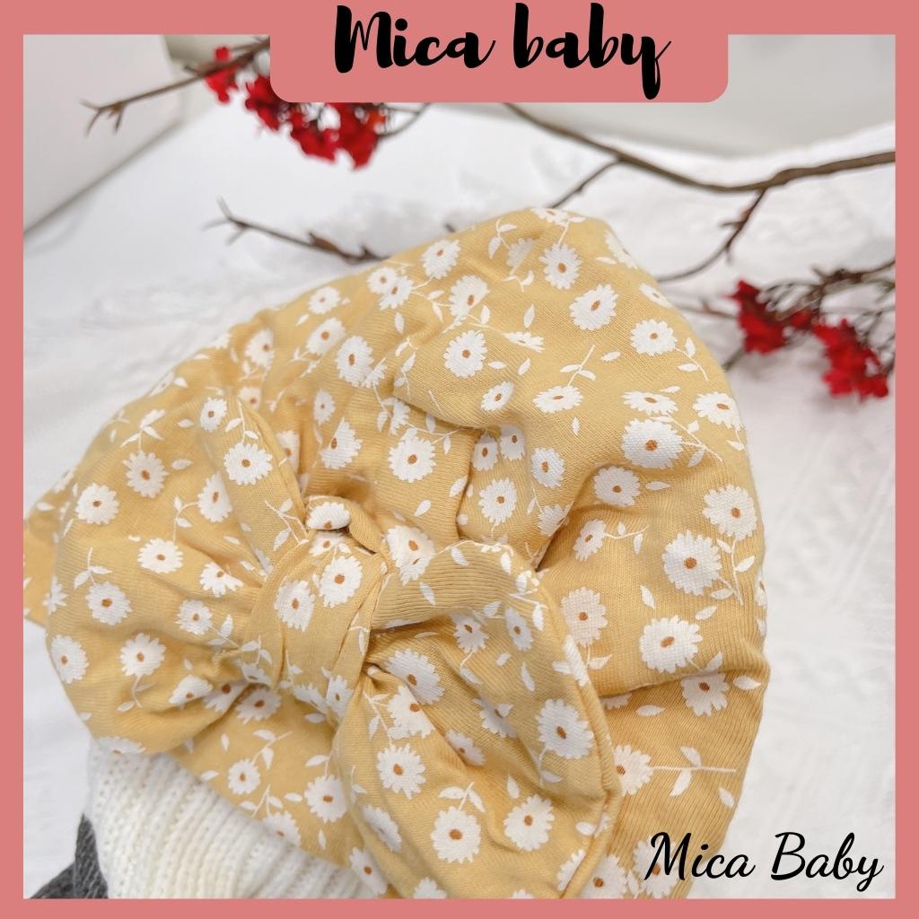 Mũ nón turban thắt nơ hoa vàng đáng yêu cho bé từ 6-10kg Mica baby MTB70