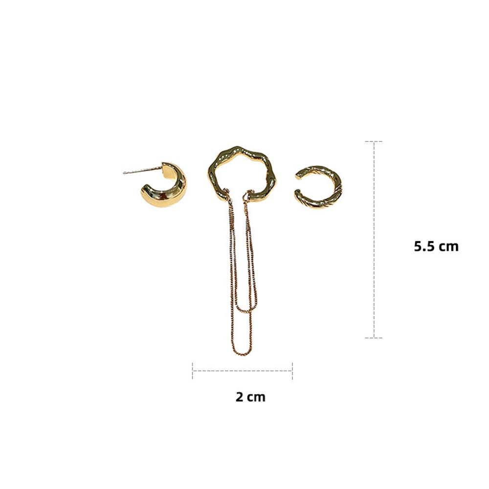 Set 4 bông tai phong cách hip hop thời trang Hàn Quốc