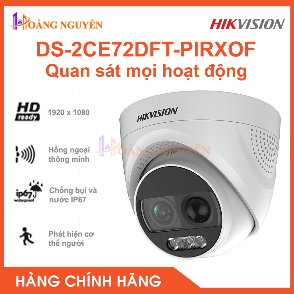 [NHÀ PHÂN PHỐI] Camera HIKVISION DS-2CE72DFT-PIRXOF 2.0Mp