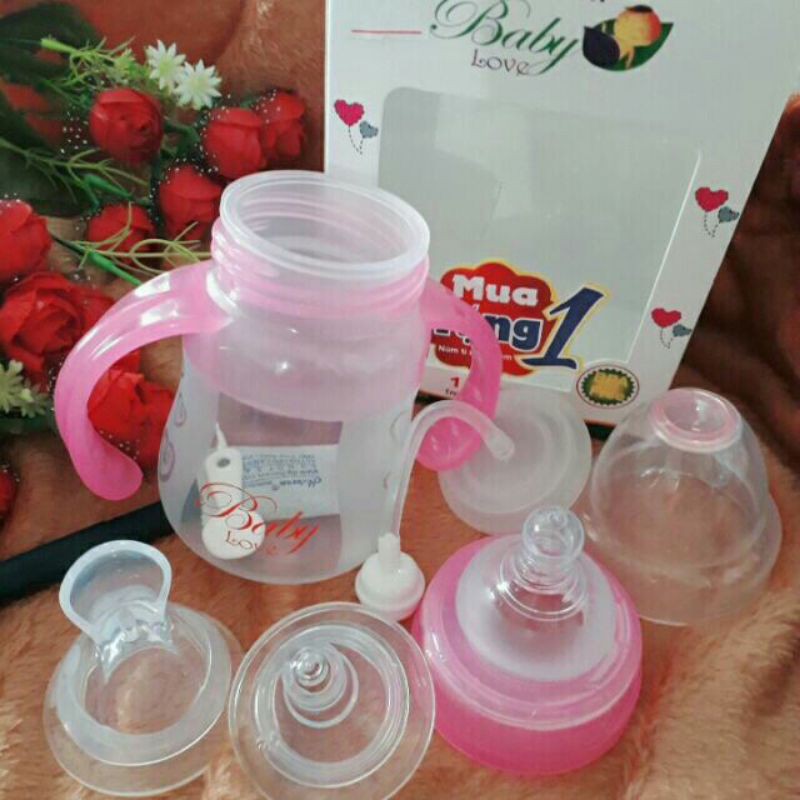 Bình sữa silicon baby love 110ml- 150ml (2 chức năng)