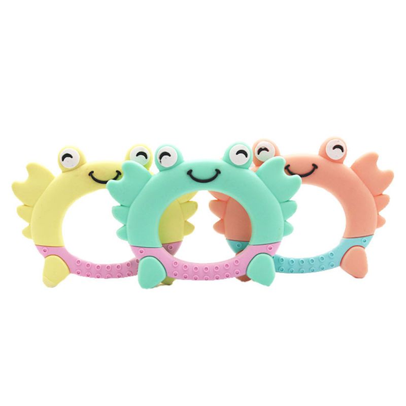 Đồ Chơi Ngậm Nướu Bằng Silicon Hình Chú Cua Hoạt Hình Đáng Yêu Dành Cho Trẻ Sơ Sinh