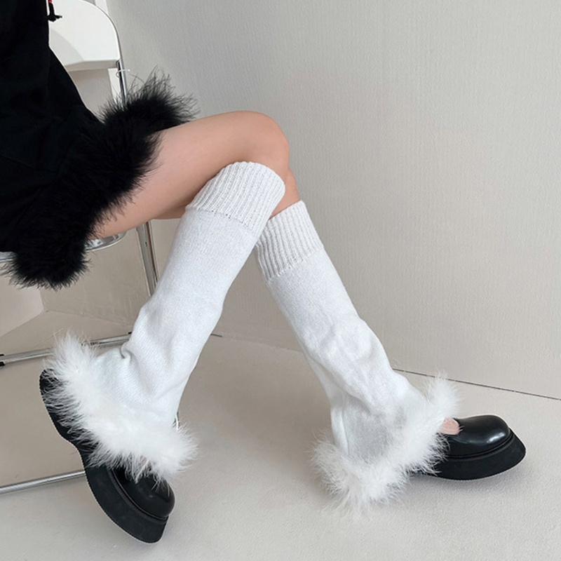 Tất Dệt Kim Dài Qua Gối Màu Sắc Đơn Giản Giữ Ấm Cho Nữ