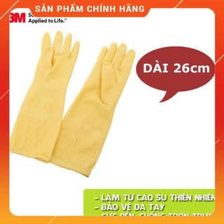 CHÍNH HÃNG -  Găng tay cao su 3M 26cm rửa chén bát siêu dai siêu bền
