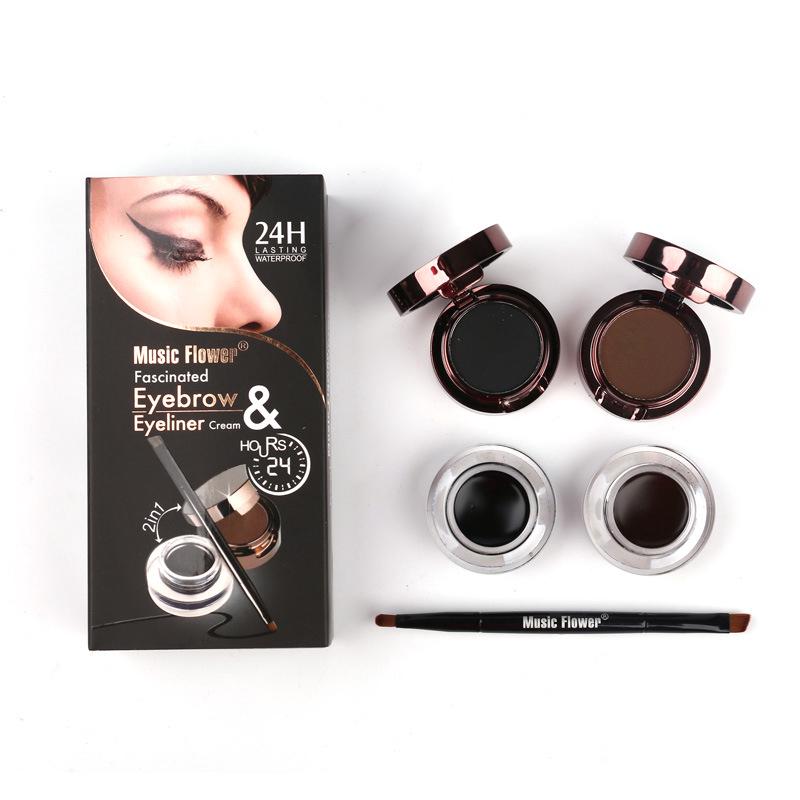 Music Flower Black brown eyeliner eyebrow powder M1096