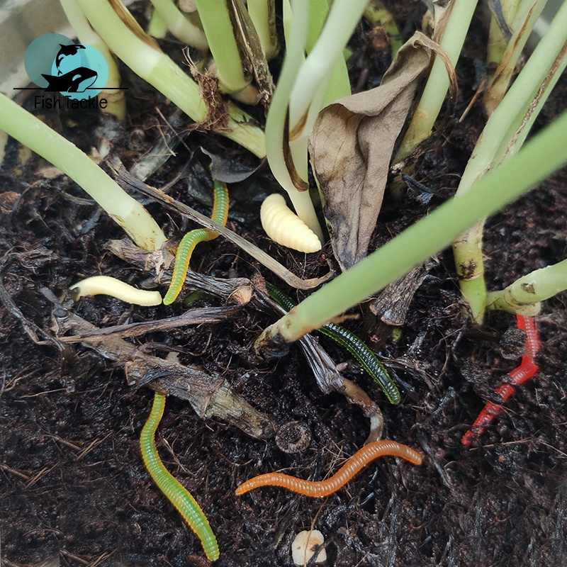 Set 20 Mồi Câu Cá Nhân Tạo Hình Sâu Mềm 35mm