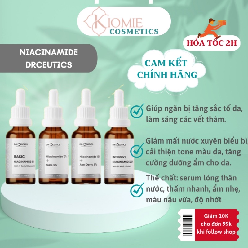 Serum niacinamide Drceutics b3 8% 12% 15% 20% giảm thâm sáng da hỗ trợ kiềm dầu. | BigBuy360 - bigbuy360.vn