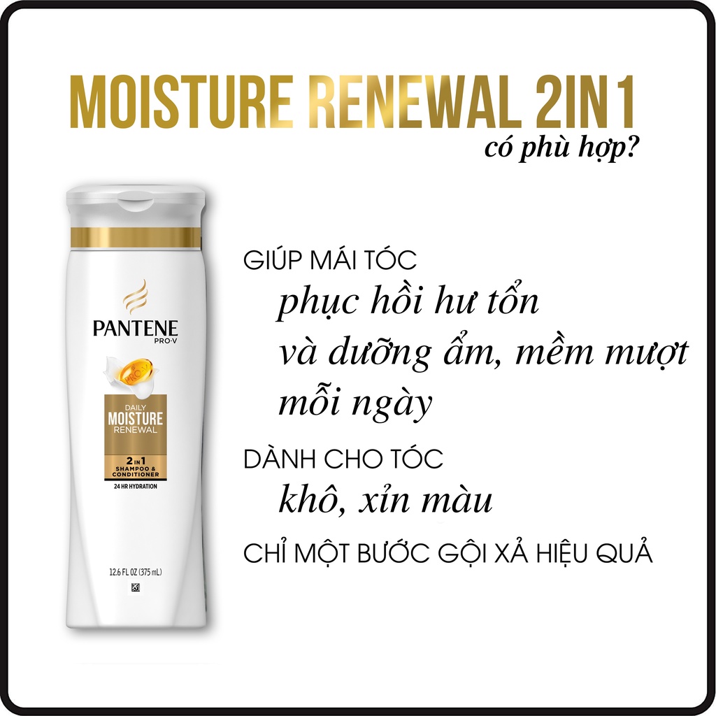 Dầu gội và xả 2in1 PANTENE Mỹ 375ml - HKT Shop