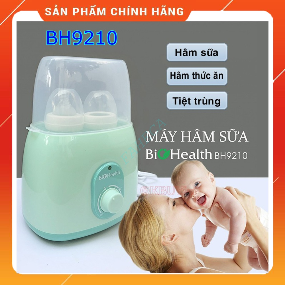 Máy hâm sữa đa năng BIOHEALTH BH9210 hâm thức ăn, tiệt trùng bình sữa 2 bình - Chính hãng