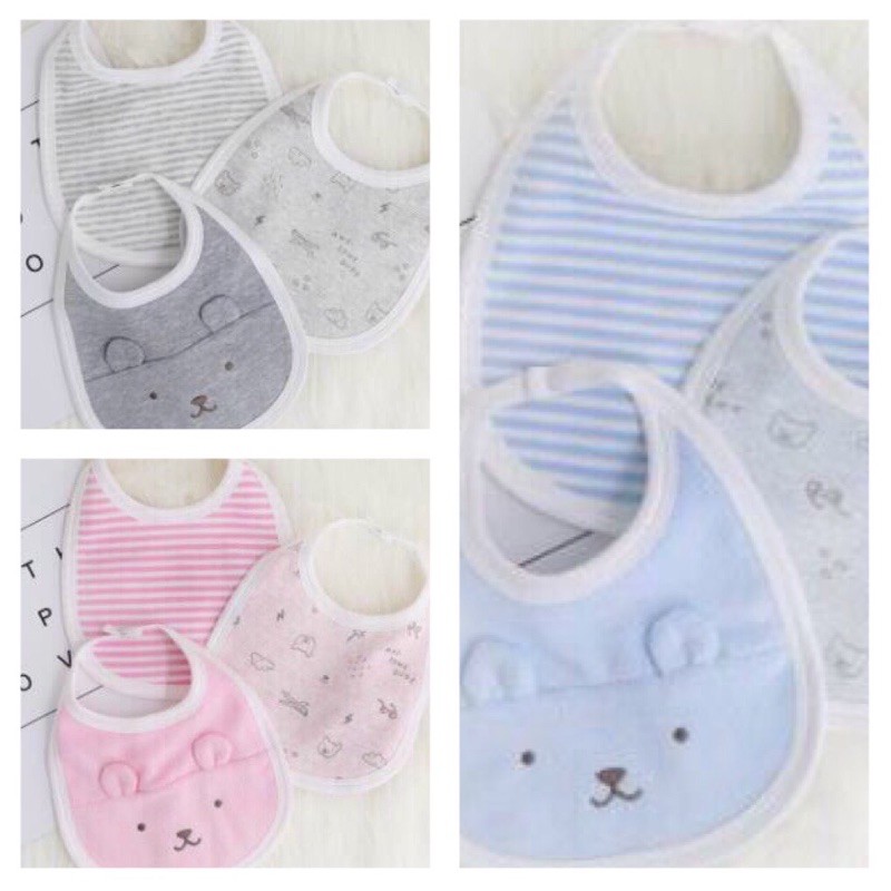 Set 3 yếm tròn tai gấu Momcare