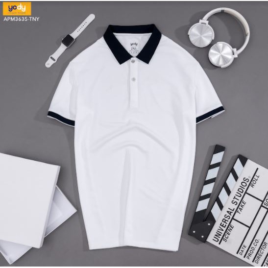 Áo polo cafe nam YODY thấm hút tốt, chống tIa UV hữu hiệu - APM3635 | BigBuy360 - bigbuy360.vn