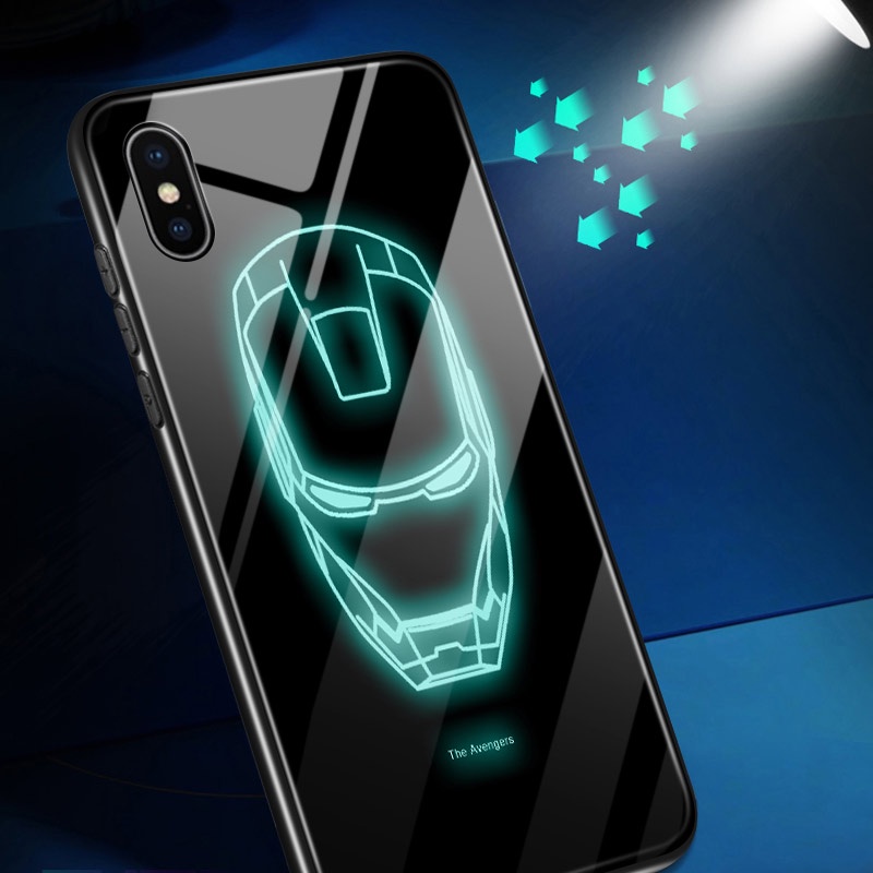 Ốp Điện Thoại Kính Cường Lực Dạ Quang In Hình Marvel Ironman Cho Xiaomi Redmi Note 11/Note 11S Note 11 Pro 5G