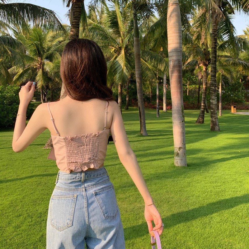 Ulzzang ( 얼짱) -ÁO SƠ MI KIỂU 2 DÂY NƠ THỜI TRANG NỮ