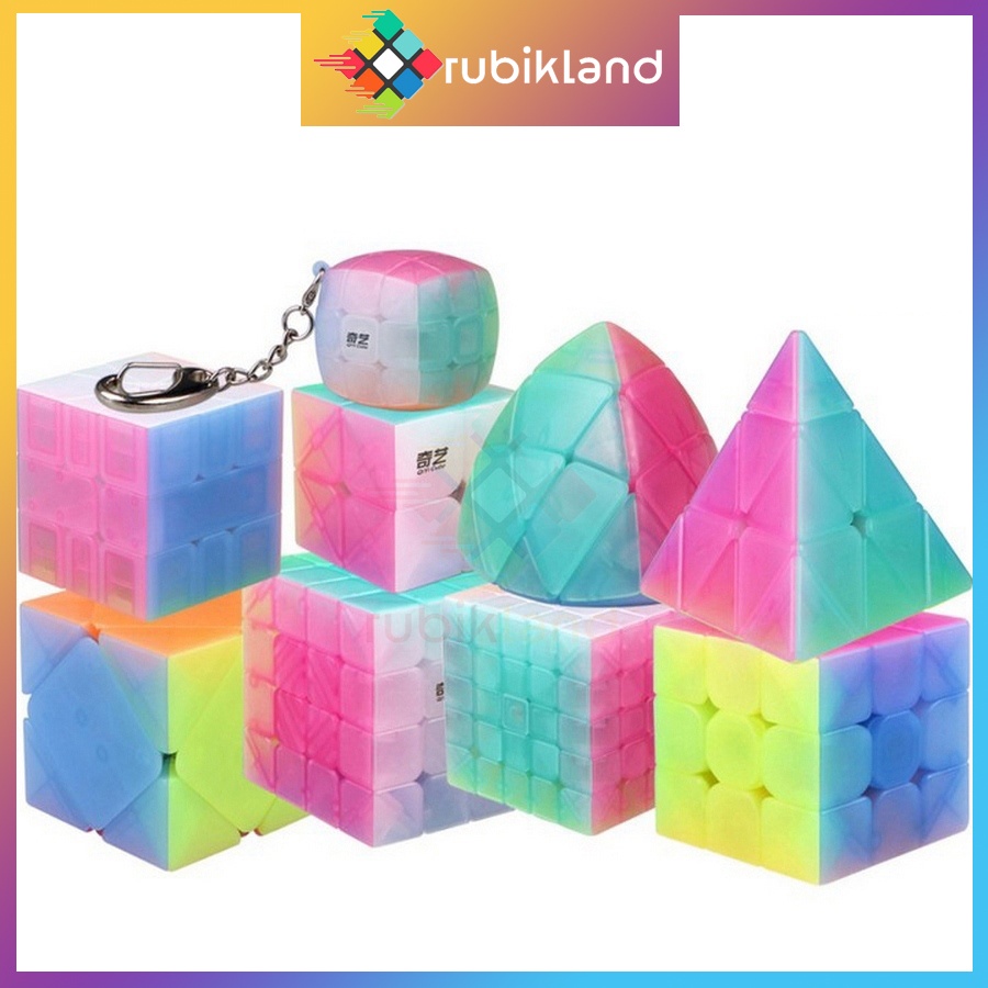 Rubik Jelly QiYi 2x2 3x3 4x4 Pyraminx Skewb Square-1 SQ1 Axis Windmill Fisher Rubic Biến Thể Đồ Chơi Trí Tuệ