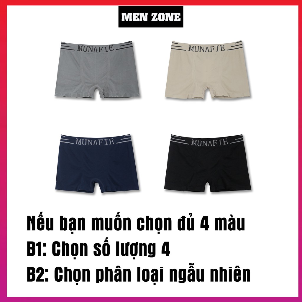 Quần Sịp Đùi Boxer Munafie Cao Cấp MENZONE Co Giãn 4 Chiều Có Túi Zip Xịn [SDM]