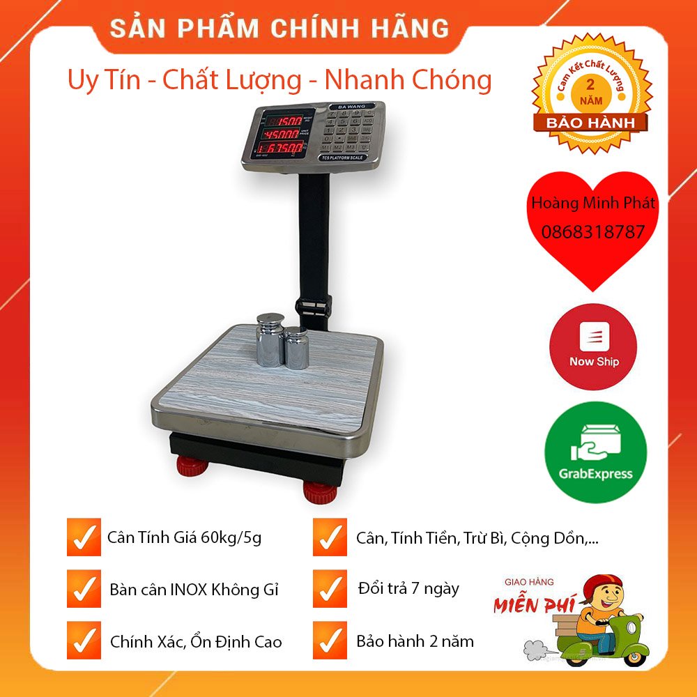 Cân Tính Tiền Điện Tử 60kg/5g - Bảo Hành 2 Năm