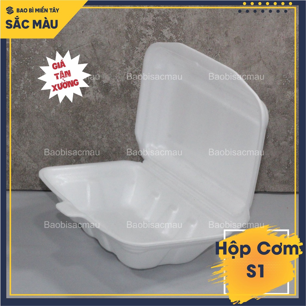 150c Hộp xốp S1 đựng cơm, xôi, cá viên chiên, xúc xích, trái cây gọt sẵn